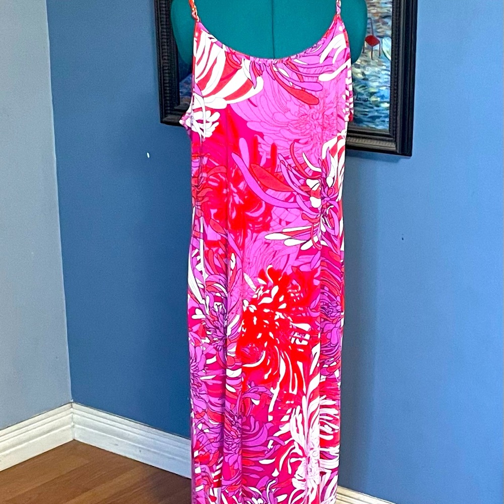 Bright floral maxi dress. Sz XL